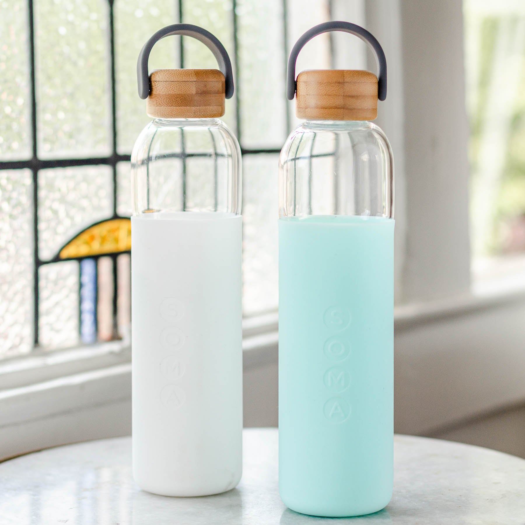 Soma 25 oz. Glass Water Bottle with Silicone Sleeve