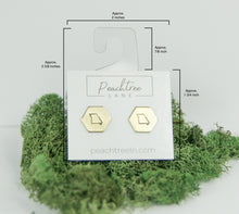 Load image into Gallery viewer, Peachtree Lane | Texas Stamped State Hexagon Earrings