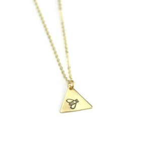 Peachtree Lane | Triangle Brass Stamped Necklace